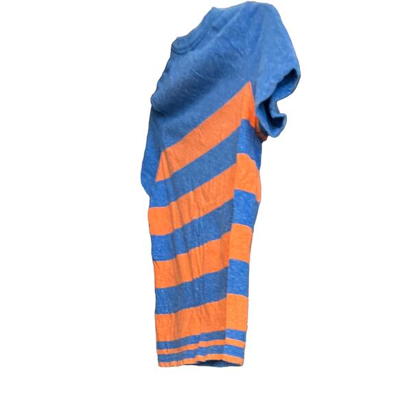 WONDER NATION SHORT SLEEVE T-SHIRT, BOYS, S (6-7), BLUE & ORANGE STRIPES - Picture 5 of 9